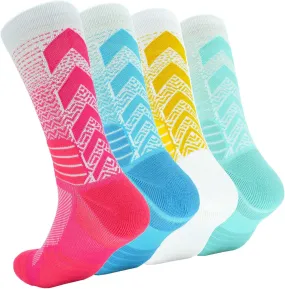 4Pairs Elite Basketball Socks Cushion Athletic Crew Socks Thick Performance Sport Soccer Towel Socks 7-12