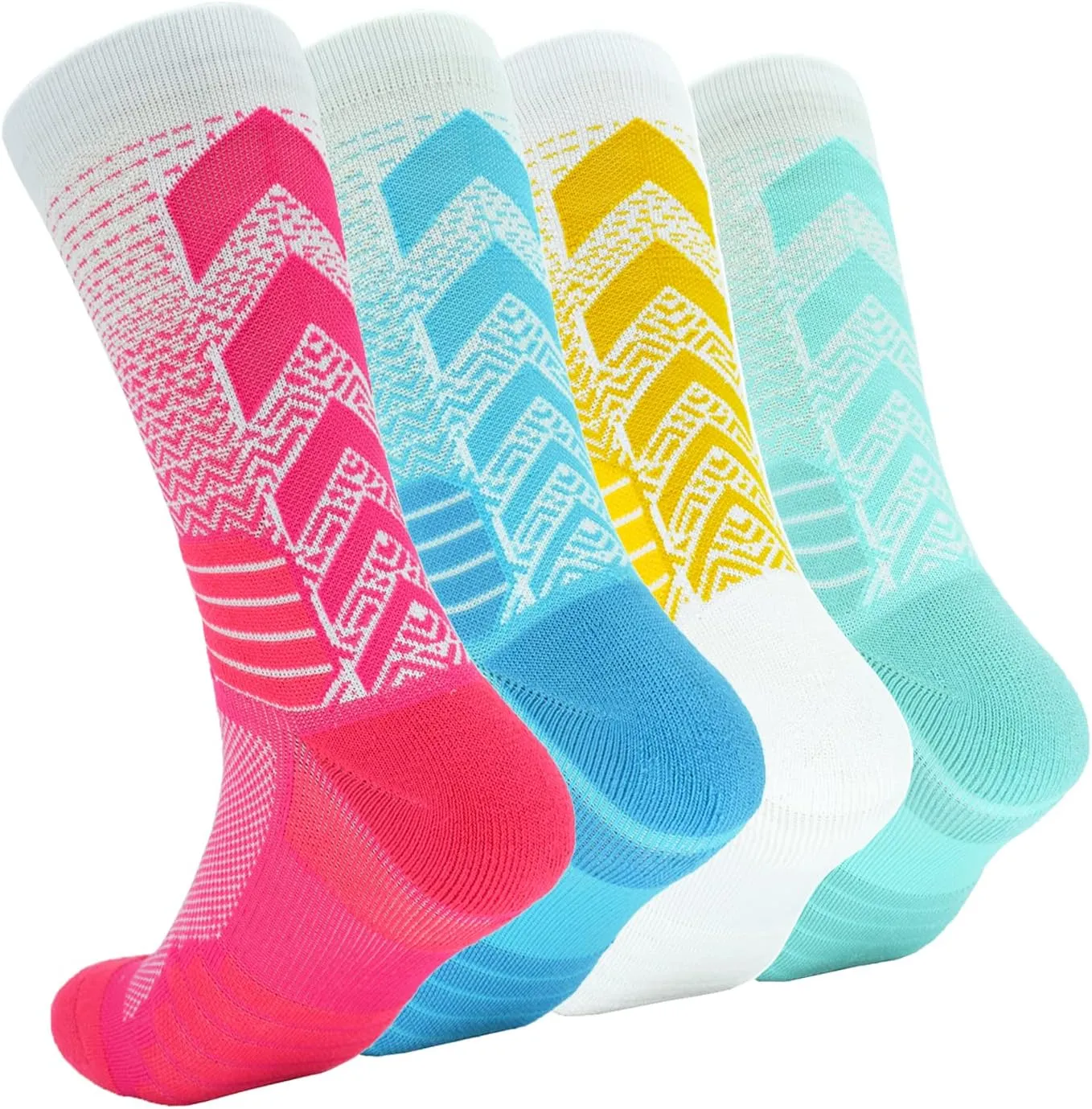 4Pairs Elite Basketball Socks Cushion Athletic Crew Socks Thick Performance Sport Soccer Towel Socks 7-12