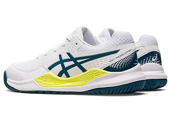Asics Gel Resolution 9 GS (White/Restful Teal)