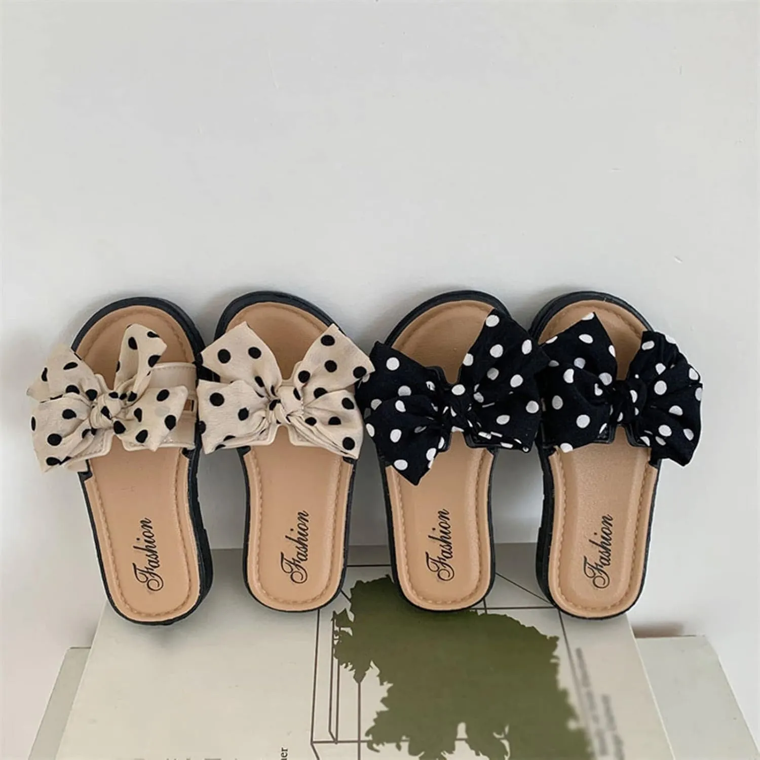 Beach Slippers Summer Sliders Sandals Toddler Baby Print Bow Open Toe Slippers Pool Shower Anti-Slip Shoes