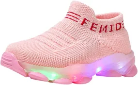 Cathalem Sneakers for Girls Boys Kids Baby LED Light Sneakers Walking Shoes 1-6 Years Old Kids Mesh Sport Running Shoes