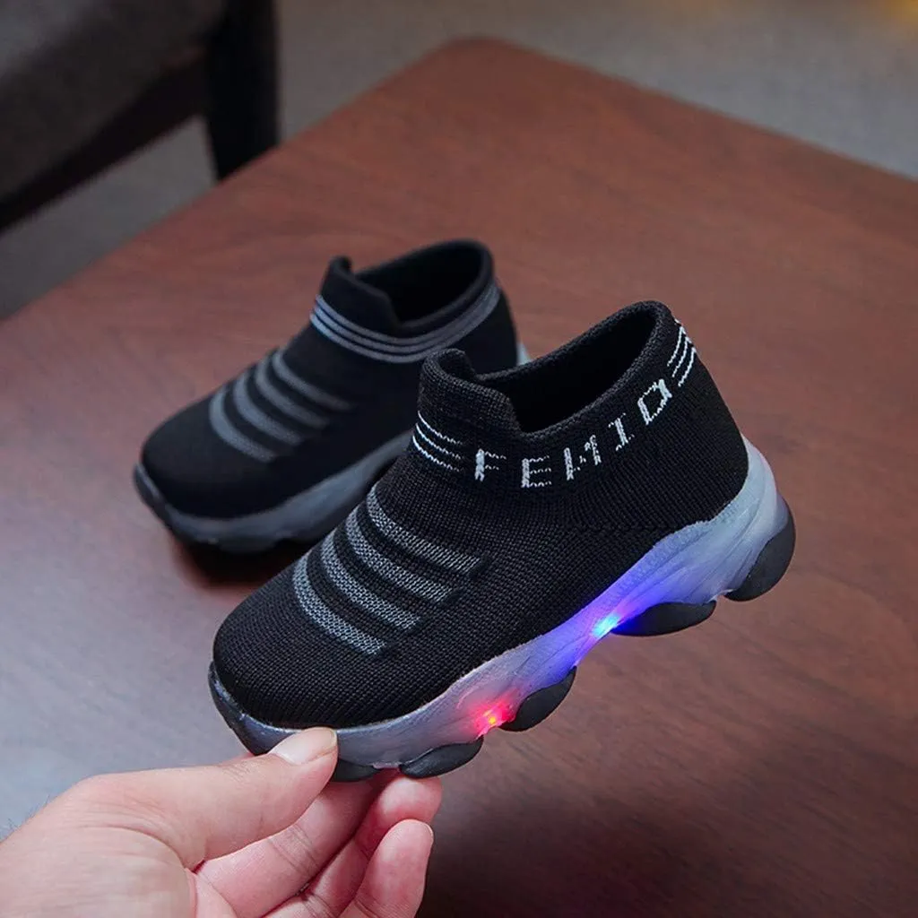 Cathalem Sneakers for Girls Boys Kids Baby LED Light Sneakers Walking Shoes 1-6 Years Old Kids Mesh Sport Running Shoes