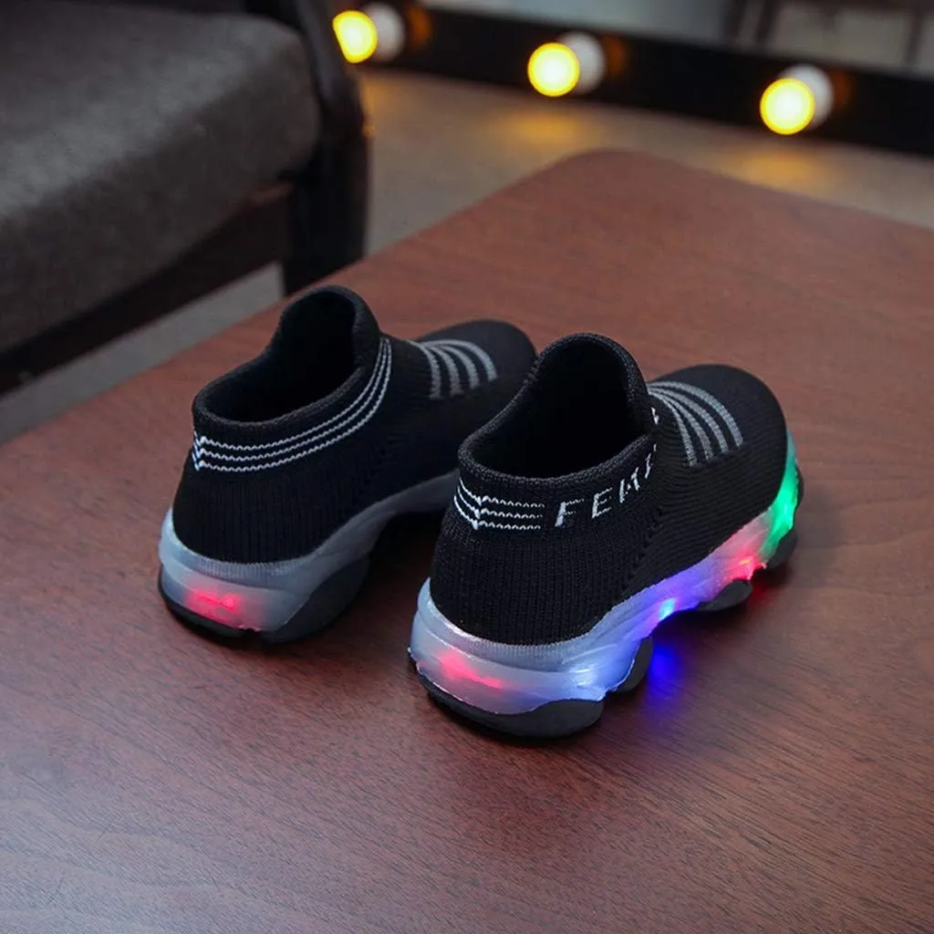 Cathalem Sneakers for Girls Boys Kids Baby LED Light Sneakers Walking Shoes 1-6 Years Old Kids Mesh Sport Running Shoes