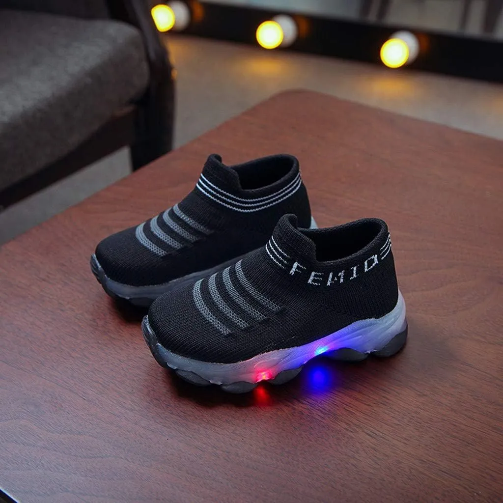 Cathalem Sneakers for Girls Boys Kids Baby LED Light Sneakers Walking Shoes 1-6 Years Old Kids Mesh Sport Running Shoes