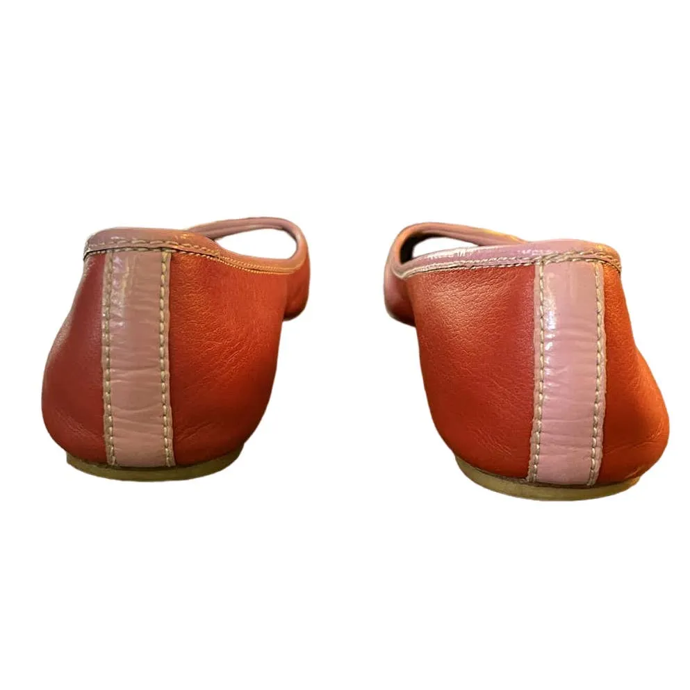 Coach Lock Slip On Ballet Leather Slip On Sandals Size 6