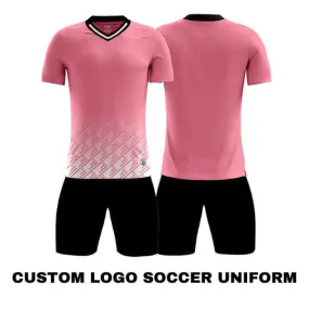 Custom Design Pink Soccer Jerseys & Shorts