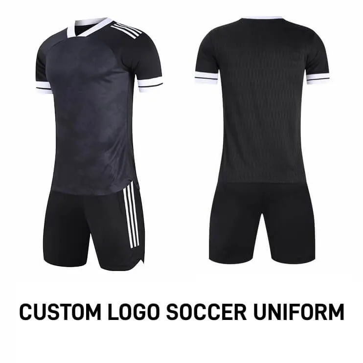 Custom Logo Black Soccer Jersey Football Uniforms