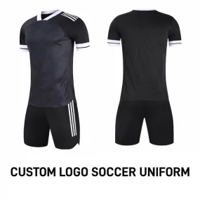 Custom Logo Black Soccer Jersey Football Uniforms