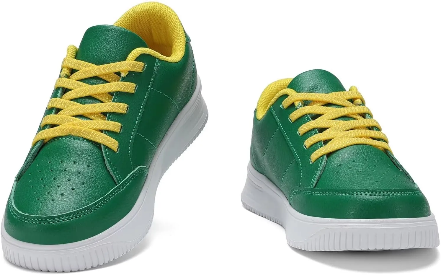 DSWED Unisex-Child Leather Lightweight Breathable Knit Athletic Running Sneakers for Kids Shoes for Boys Girls
