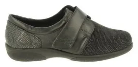 Womens Easy B Firecrest Black Stretch Velcro Shoes - Style 78999A