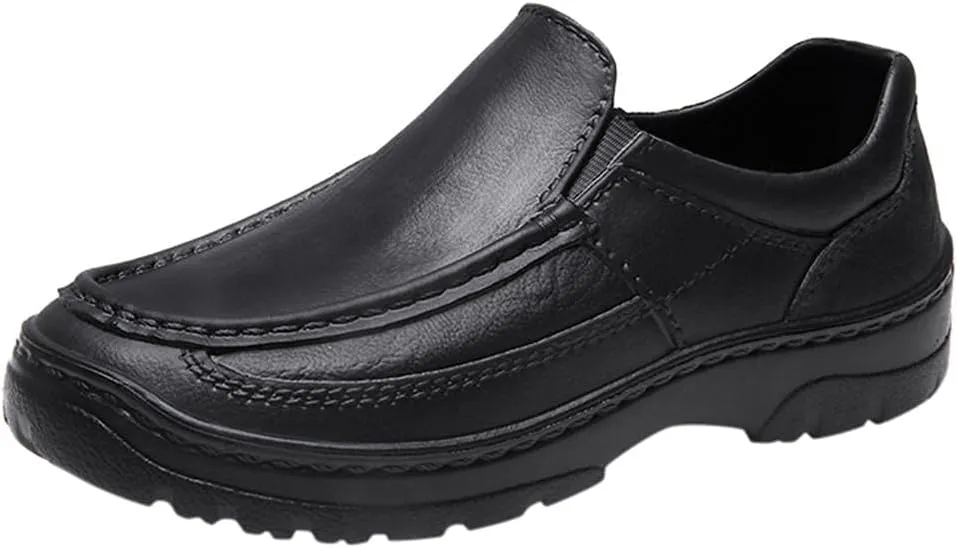 Hbeylia Slip On Loafers for Men Fashion Casual Waterproof Leather Walking Driving Shoes Soft Comfortable Memory Foam Low Top Fashion Sneakers Boat Shoes for Male