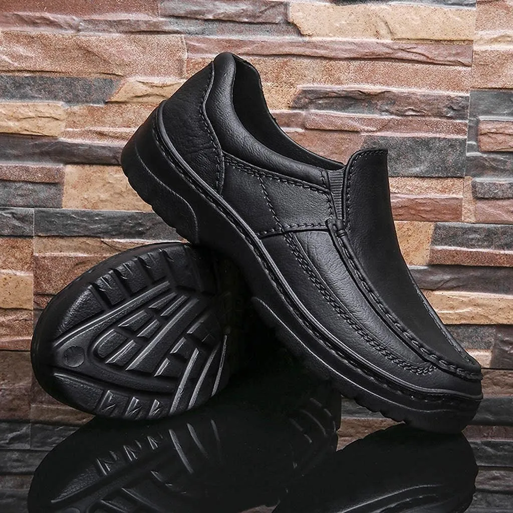 Hbeylia Slip On Loafers for Men Fashion Casual Waterproof Leather Walking Driving Shoes Soft Comfortable Memory Foam Low Top Fashion Sneakers Boat Shoes for Male