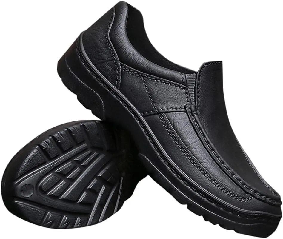 Hbeylia Slip On Loafers for Men Fashion Casual Waterproof Leather Walking Driving Shoes Soft Comfortable Memory Foam Low Top Fashion Sneakers Boat Shoes for Male