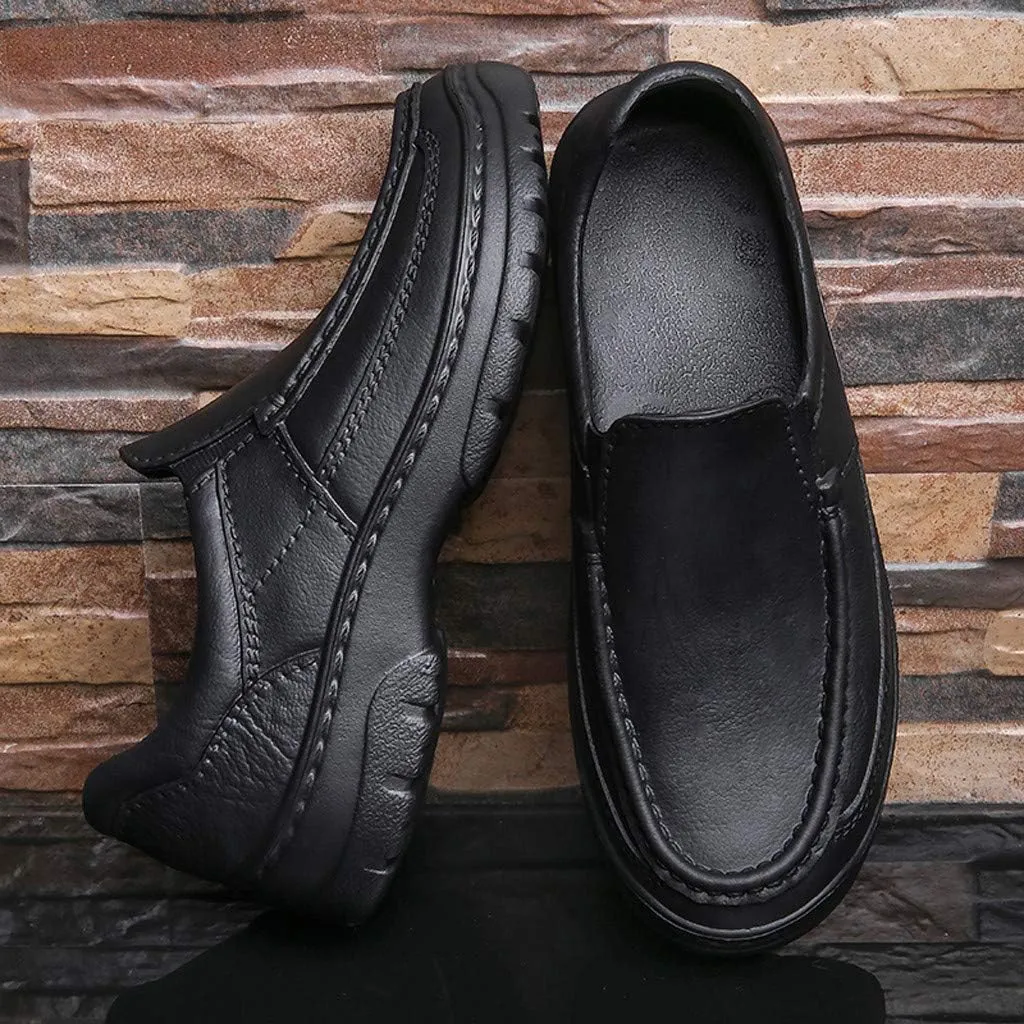 Hbeylia Slip On Loafers for Men Fashion Casual Waterproof Leather Walking Driving Shoes Soft Comfortable Memory Foam Low Top Fashion Sneakers Boat Shoes for Male