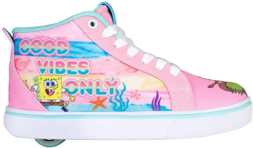HEELYS Youth Kids Spongebob Racer Mid Top Wheels Skate Sneaker Shoes