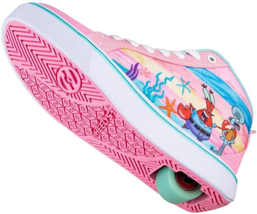 HEELYS Youth Kids Spongebob Racer Mid Top Wheels Skate Sneaker Shoes
