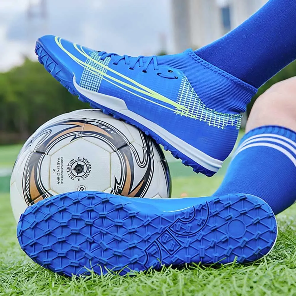 HESBITEUL Mens Athletic Outdoor Indoor Comfortable Soccer Shoes Boys Football Student Cleats Sneaker Shoes High Gripping Power