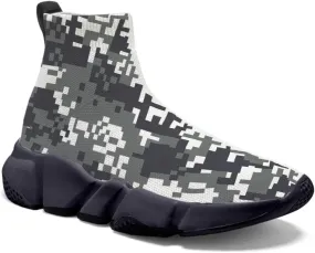 Hetios Men's Camouflage Shoes - Lightweight Breathable Walking Shoes Sock Shoes Workout Casual Running Shoes