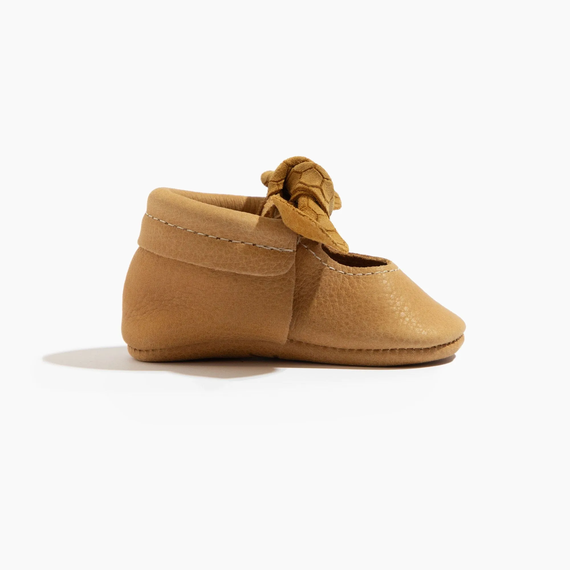 Honeycomb Knotted Bow Baby Shoe