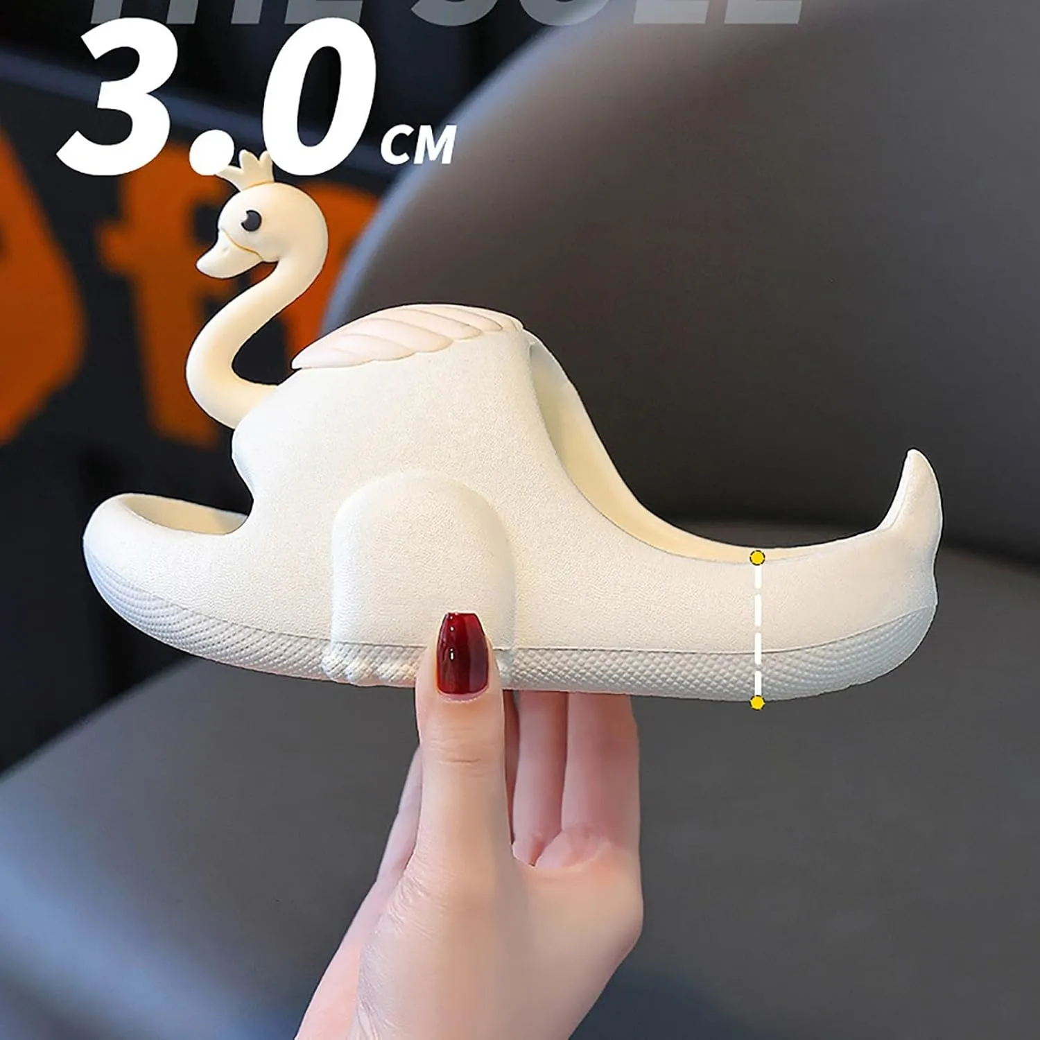 Kids Girls Summer Sliders Cute Swan Open Toe Sandals Slip On Pool Shoes Flip Flops Toddler Baby Girls Non-slip Sliders