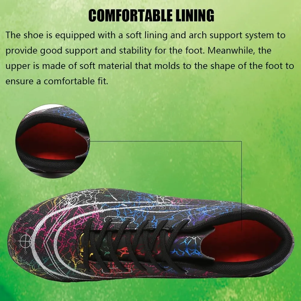Kids Soccer Cleats Boys Girls Football Shoes Professional High Top Youth Outdoor Training Football Cleats Soccer Shoes (Little Kid/Big Kid)