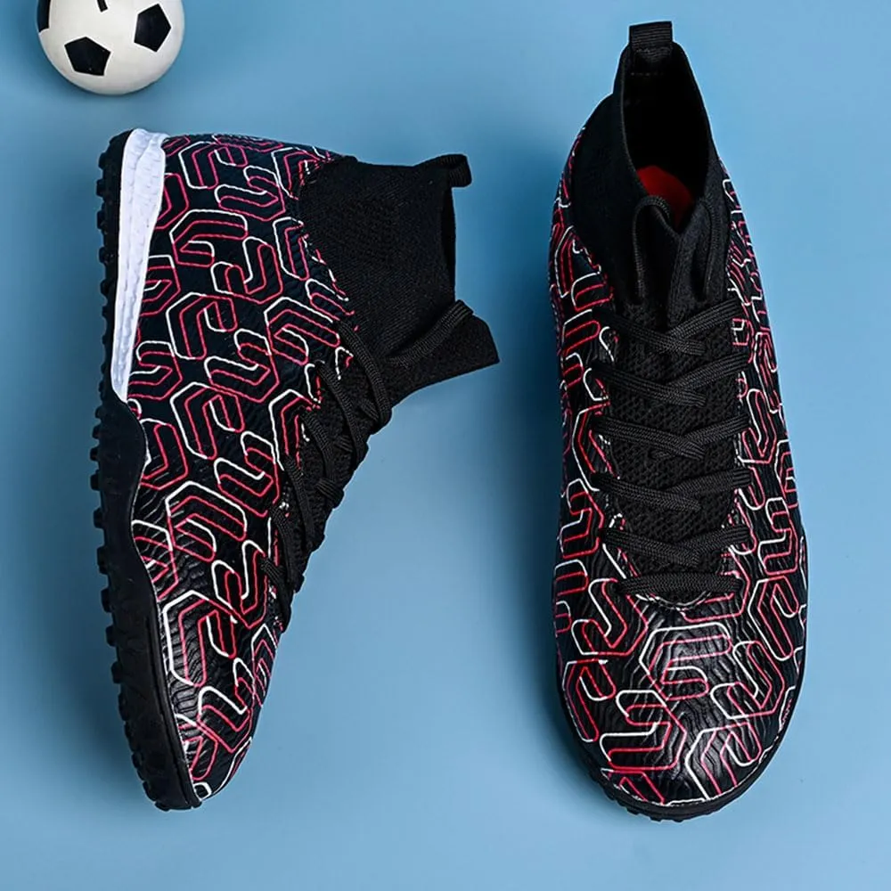 Maylrvjv Men's High-Top Soccer Shoes Anti-Slip Wear-Resistant Football Boots Spikes Athletic Shoes
