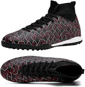 Maylrvjv Men's High-Top Soccer Shoes Anti-Slip Wear-Resistant Football Boots Spikes Athletic Shoes