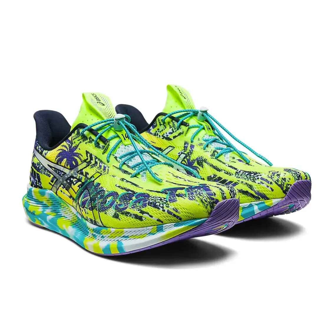 Mens ASICS Noosa Tri 14 Running Shoes - Lime Zest/Sky Blue
