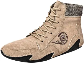 Men's Comfortable Walking Shoes Soft Flat Soled High Top Sneaker Lightweight Workout Shoes Business Casual Shoe