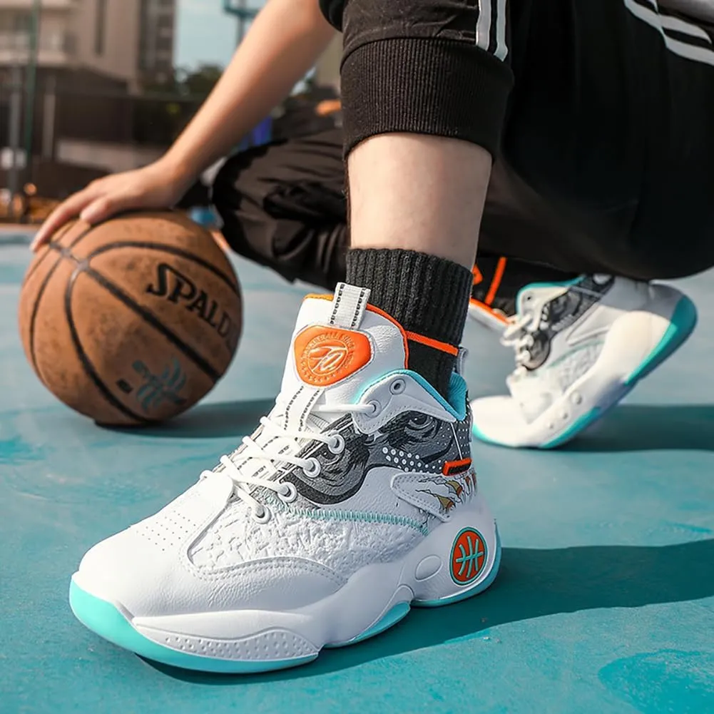 Mens High - Top Non - Slip Breathable Basketball Shoes - Practical Sports Fashion Boots