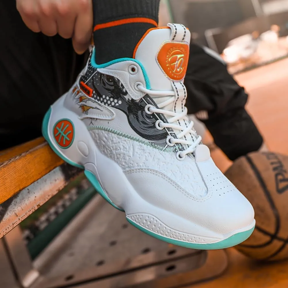 Mens High - Top Non - Slip Breathable Basketball Shoes - Practical Sports Fashion Boots