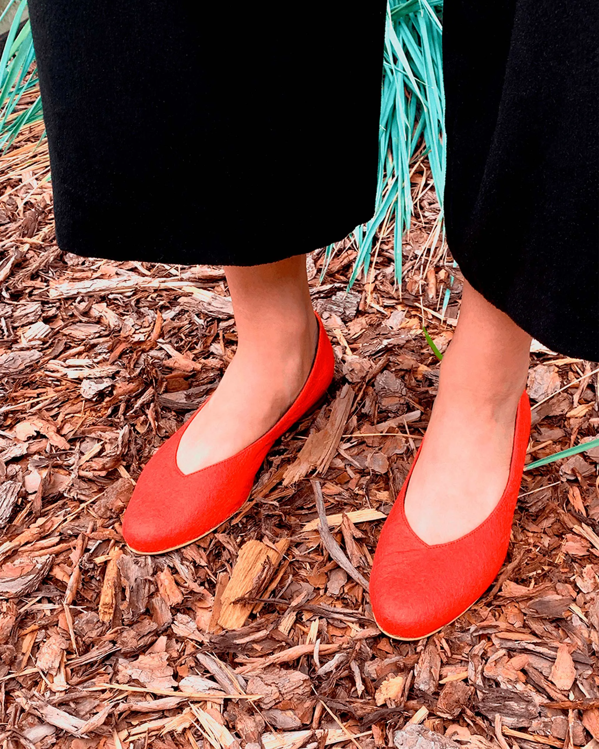 Pumps Paprika Pina ballerinas made of Pinatex