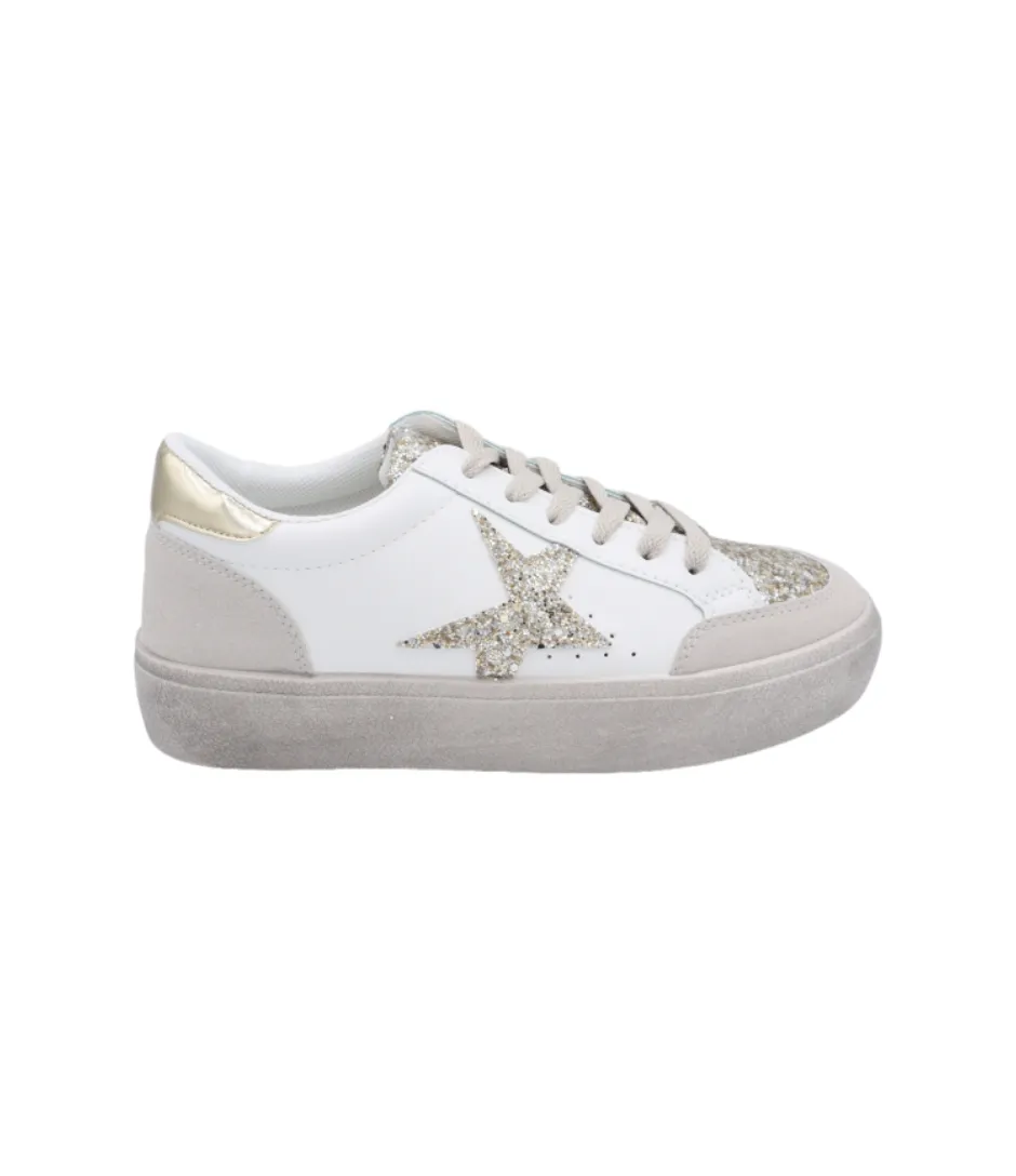 "Glitter star" shoes gold