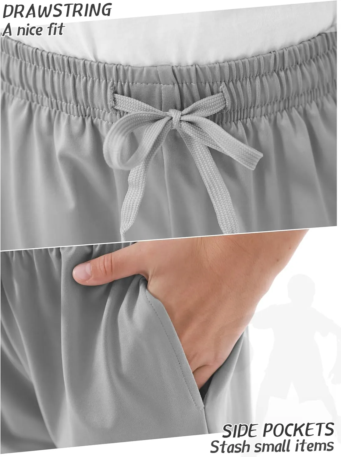 Resinta 5 Pack Boys Athletic Shorts Kids Youth Basketball Shorts Active Performance Quick Dry Gym Elastic Waist with Pockets