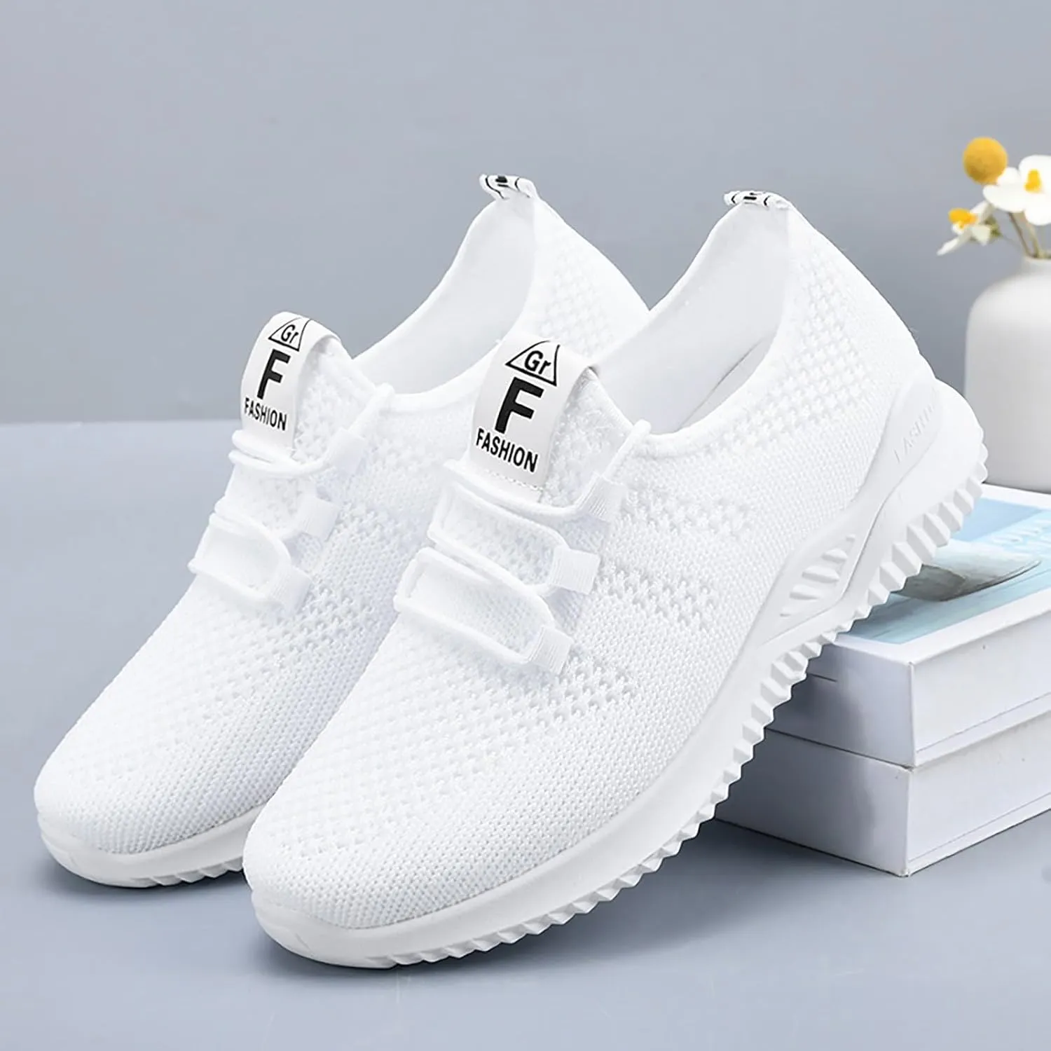 Slip On Sneakers Women Breathable Running Sport Workout Gym Shoes Tennis Lightweight Athletic Non Slip Sneakers Fashion Casual Orthopedic Walking Shoes