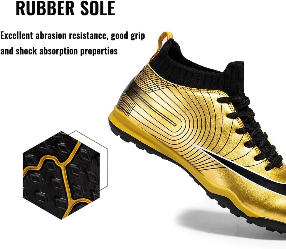 Soft Athletic Soccer Boots for Men: Boys Non-Slip Professional Football Cleats for Outdoor Competition Training