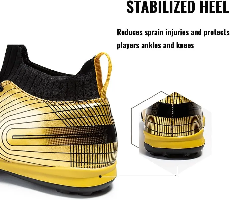 Soft Athletic Soccer Boots for Men: Boys Non-Slip Professional Football Cleats for Outdoor Competition Training