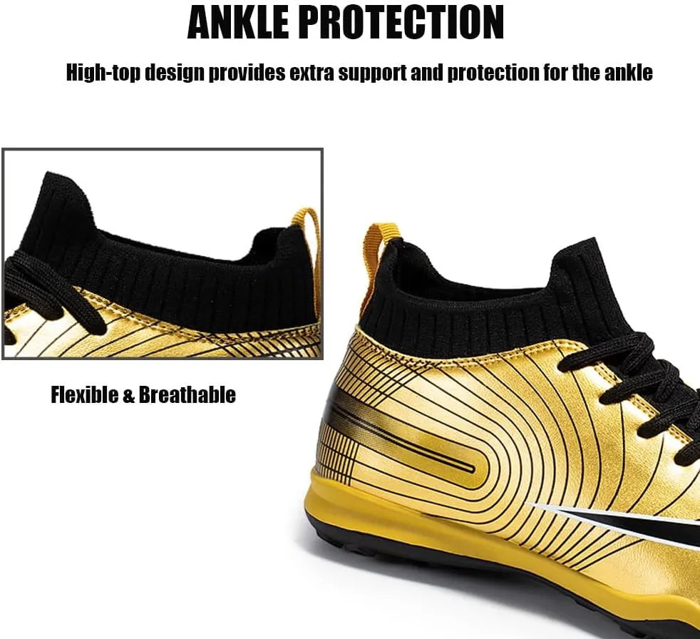 Soft Athletic Soccer Boots for Men: Boys Non-Slip Professional Football Cleats for Outdoor Competition Training