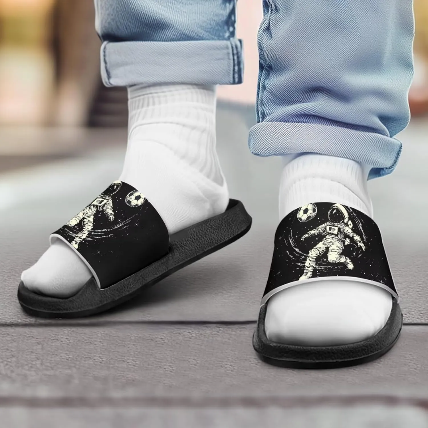 UNICEU Slides Sandals for Toddlers Comfortable Non-Slip House Slippers Casual Quick Drying Shower Shoes for Bathroom