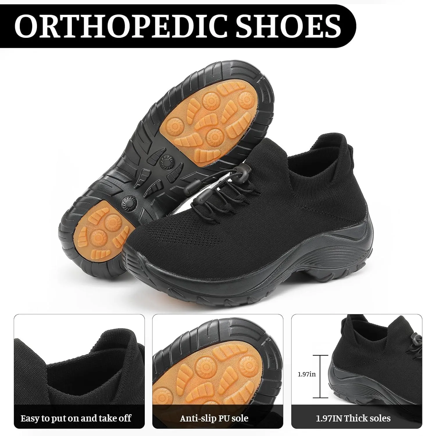 Women Walking Shoes Breathable Orthopedic Sneakers Comfortable Air Cushion Ortho Plantar Fasciitis Slip on Comfort Wear Ladies Walking Shoes Casual Athletic Workout Sneaker